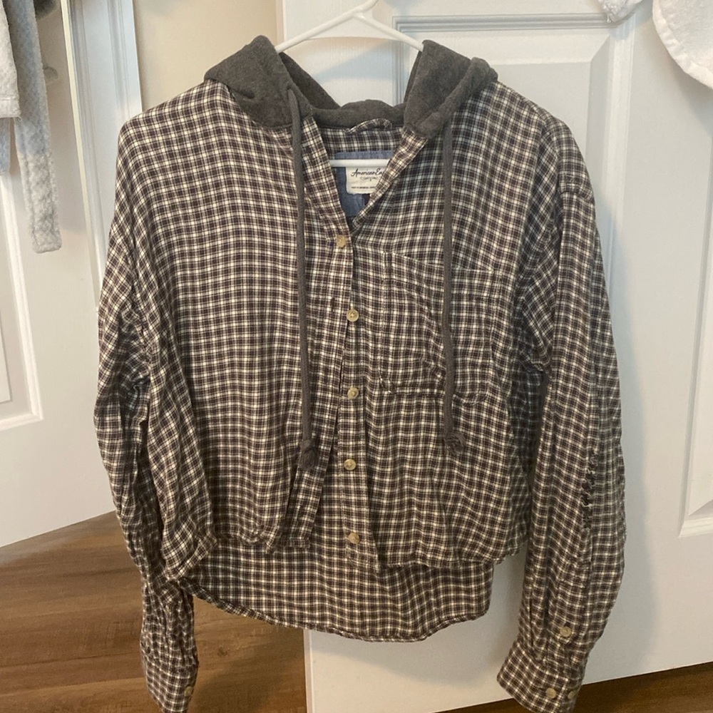 American Eagle Cropped Flannel